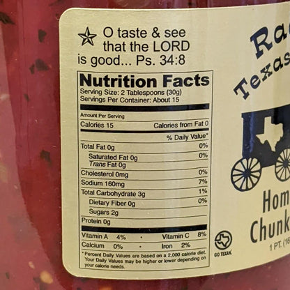 Homestyle Chunky Salsa (Hot)